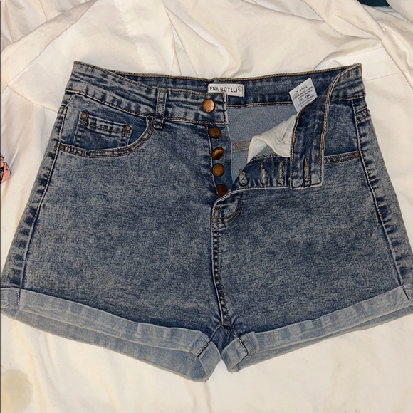 Women's Blue Denim Shorts Large Elena Botelli - Picture 1 of 4